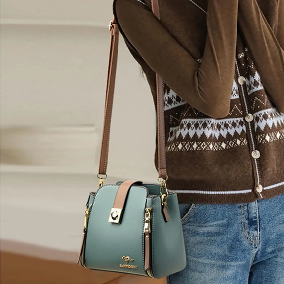 Kaidifeiniroo Vegan Leather Teal Bag - Picture 2 of 10